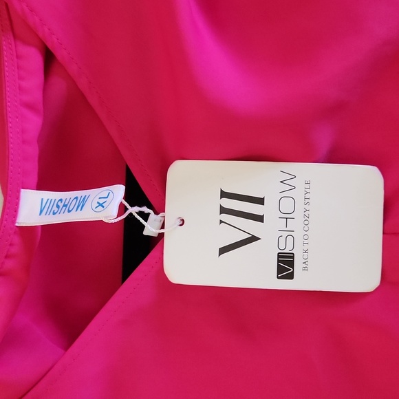 Womens Tie Front Chiffon Blouses V Neck Batwing Short Sleeve Top - Picture 4 of 6